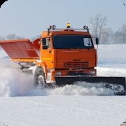 清雪车清扫道路